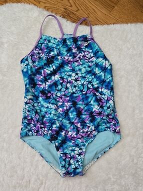 Speedo Blue/Purple One Piece Swimsuit, Girls Large